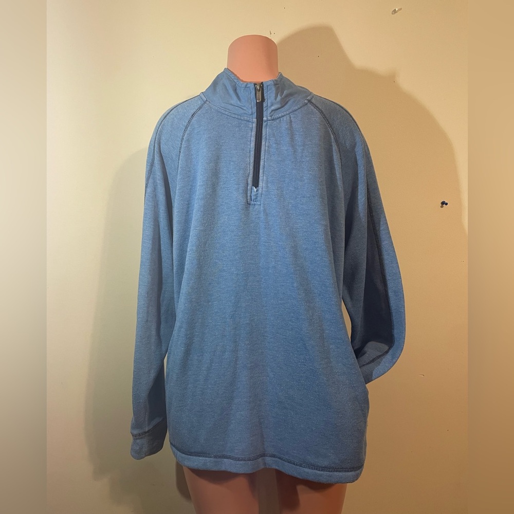 Margaritaville 1/4 Zip Sweater MEN'S LARGE Blue Sweatshirt Pullover Soft‎ Adult
